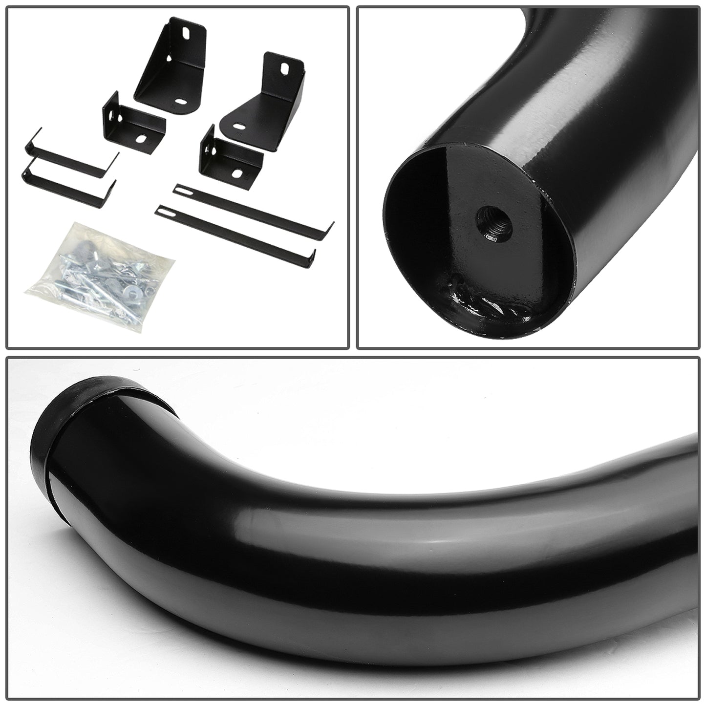 ESTRIBOS 3" - ROUND - 90 DEG - 05-10 DODGE DAKOTA / 2011 RAM DAKOTA - QUAD CAB - BLACK