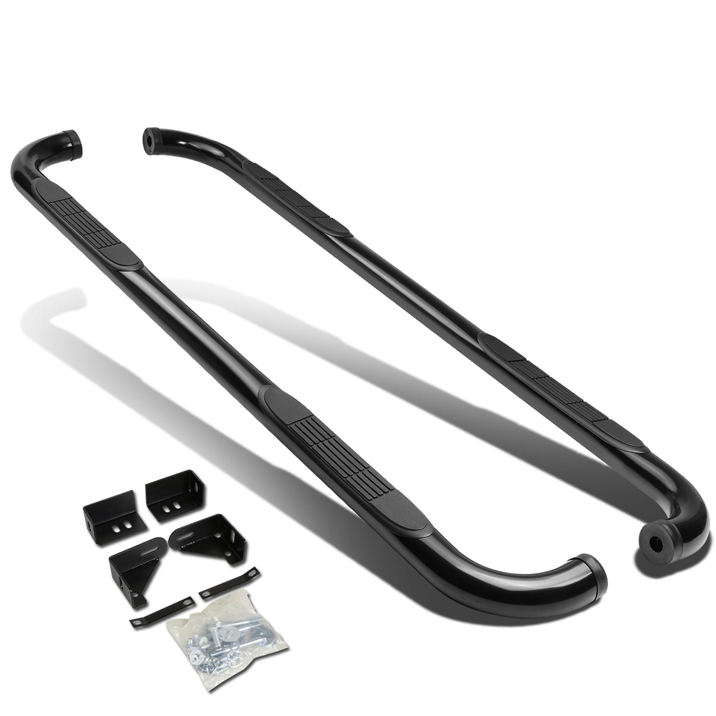 ESTRIBOS 3" - ROUND - 90 DEG - 04-09 DODGE DURANGO / 07-09 CHRYSLER ASPEN - BLACK