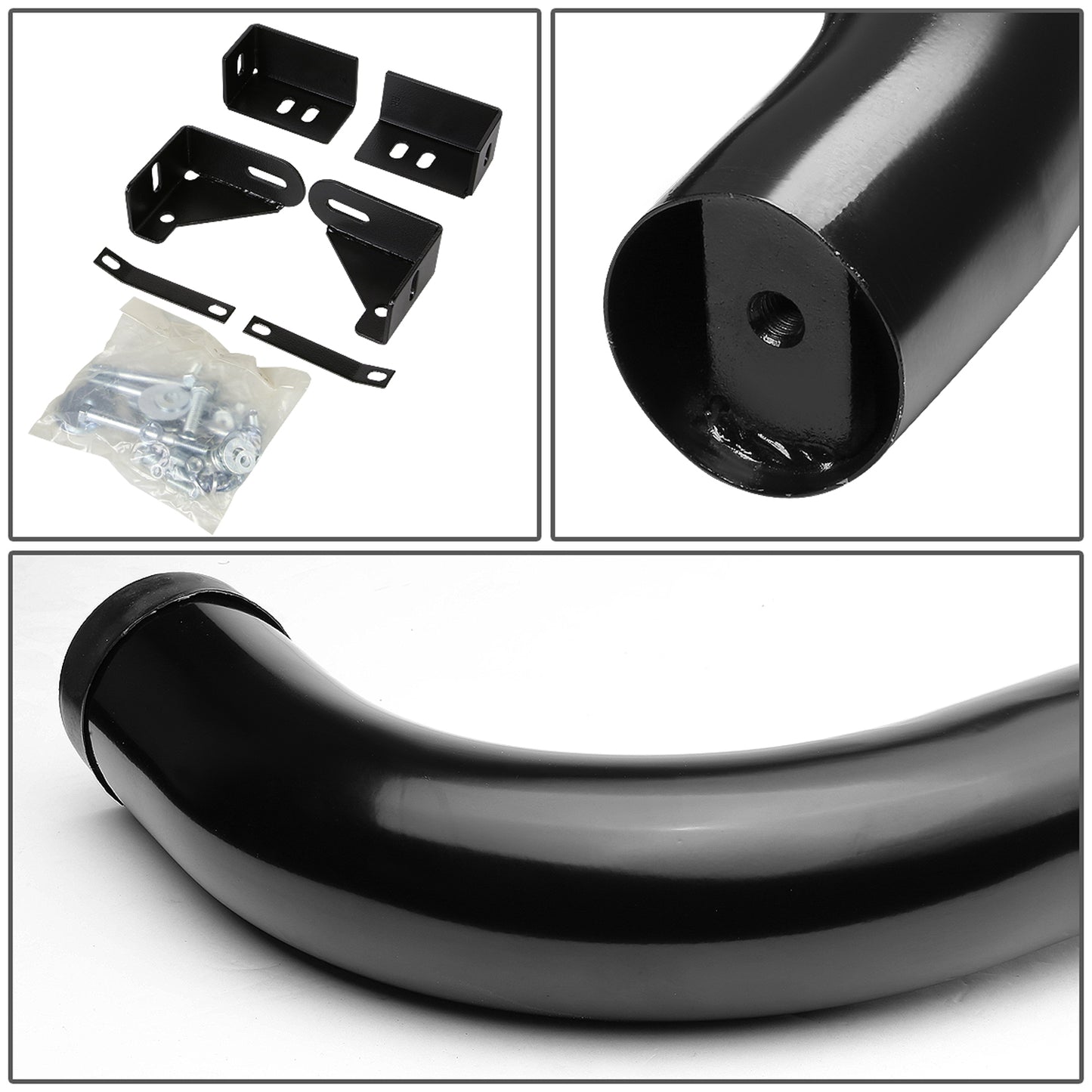 ESTRIBOS 3" - ROUND - 90 DEG - 04-09 DODGE DURANGO / 07-09 CHRYSLER ASPEN - BLACK