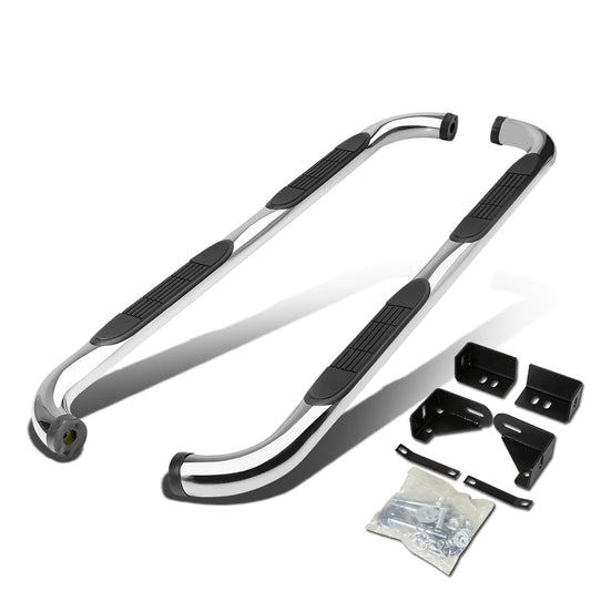 ESTRIBOS 3" - ROUND - 90 DEG - 04-09 DODGE DURANGO / 07-09 CHRYSLER ASPEN - SILVER