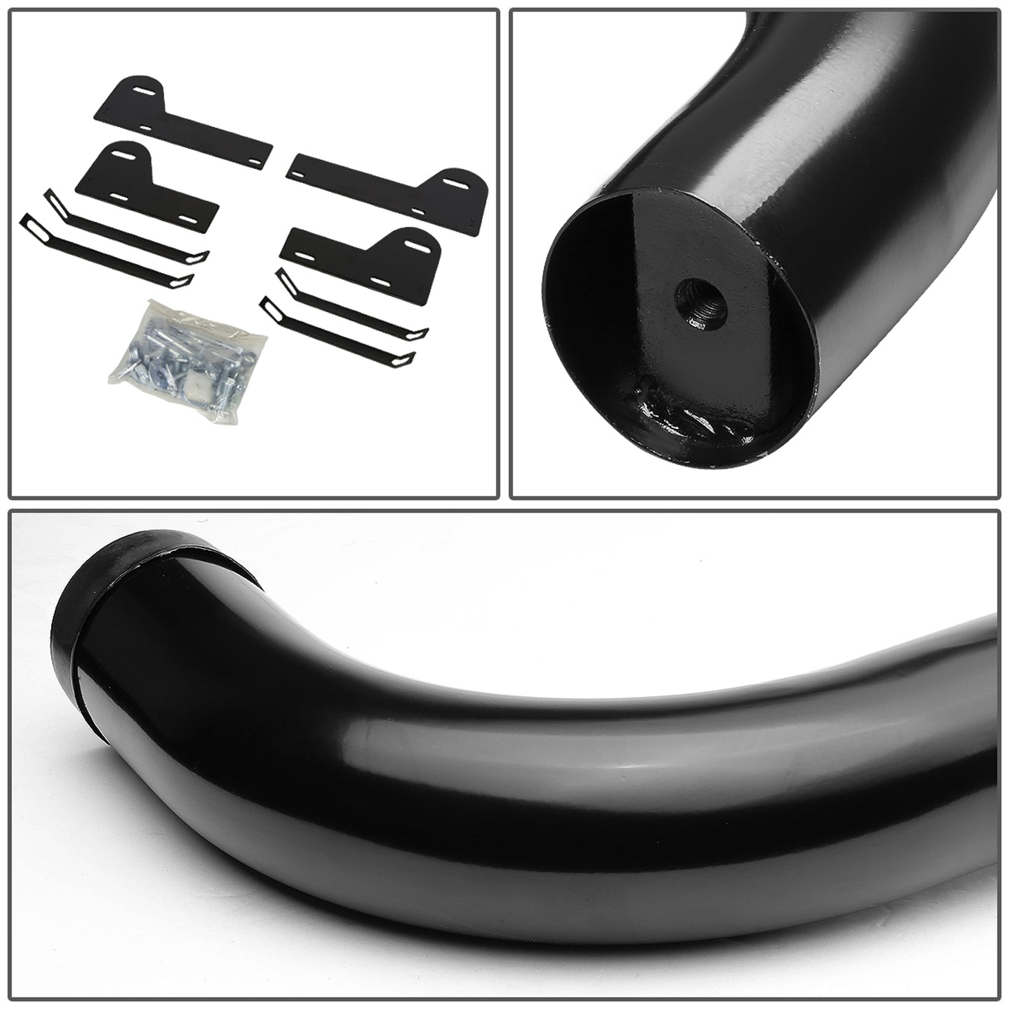 ESTRIBOS 3" - ROUND - 90 DEG - 06-08 DODGE RAM 1500 / 06-09 DODGE RAM 2500, 3500 - MEGA CAB - BLACK