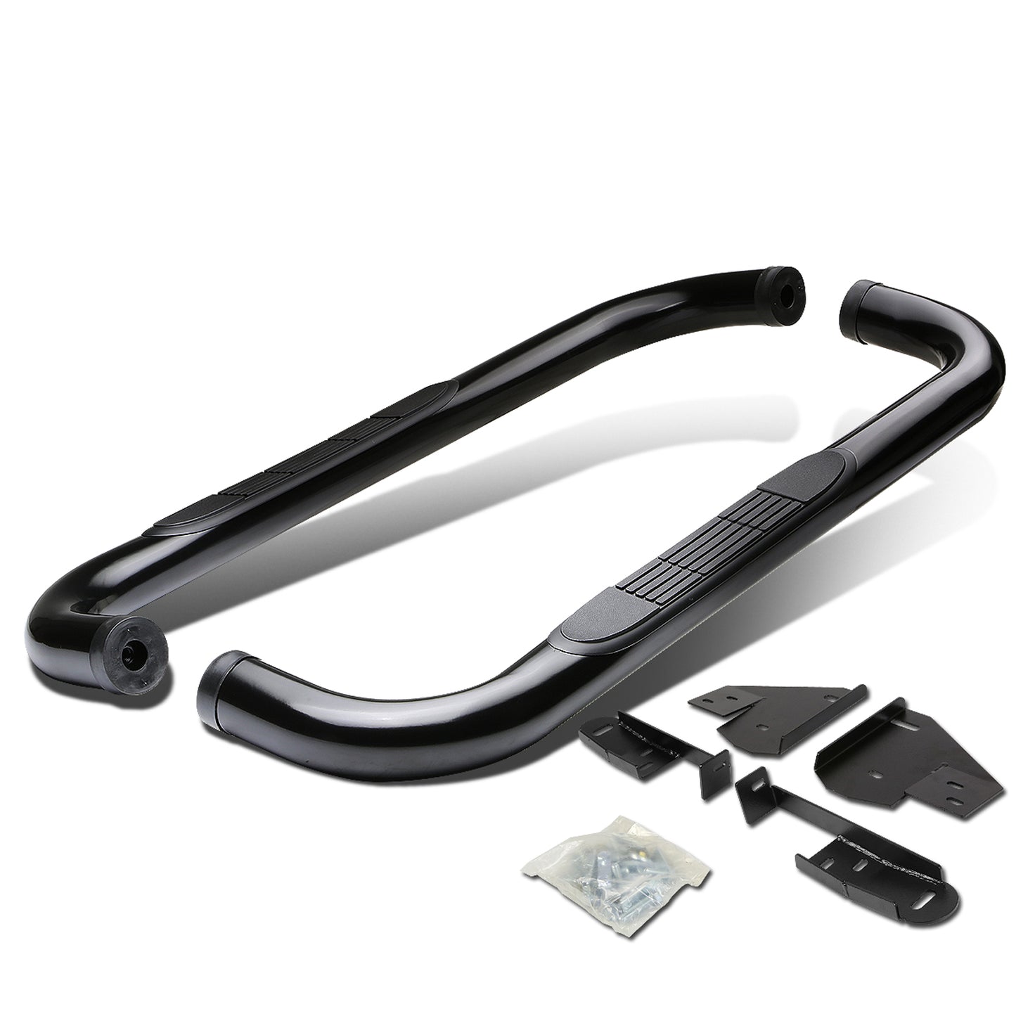 ESTRIBOS 3" - ROUND - 90 DEG - 09-10 RAM 1500 / 2010 DODGE RAM 2500, 3500 / 11-15 RAM 1500, 2500, 3500 - REGULAR CAB - BLACK