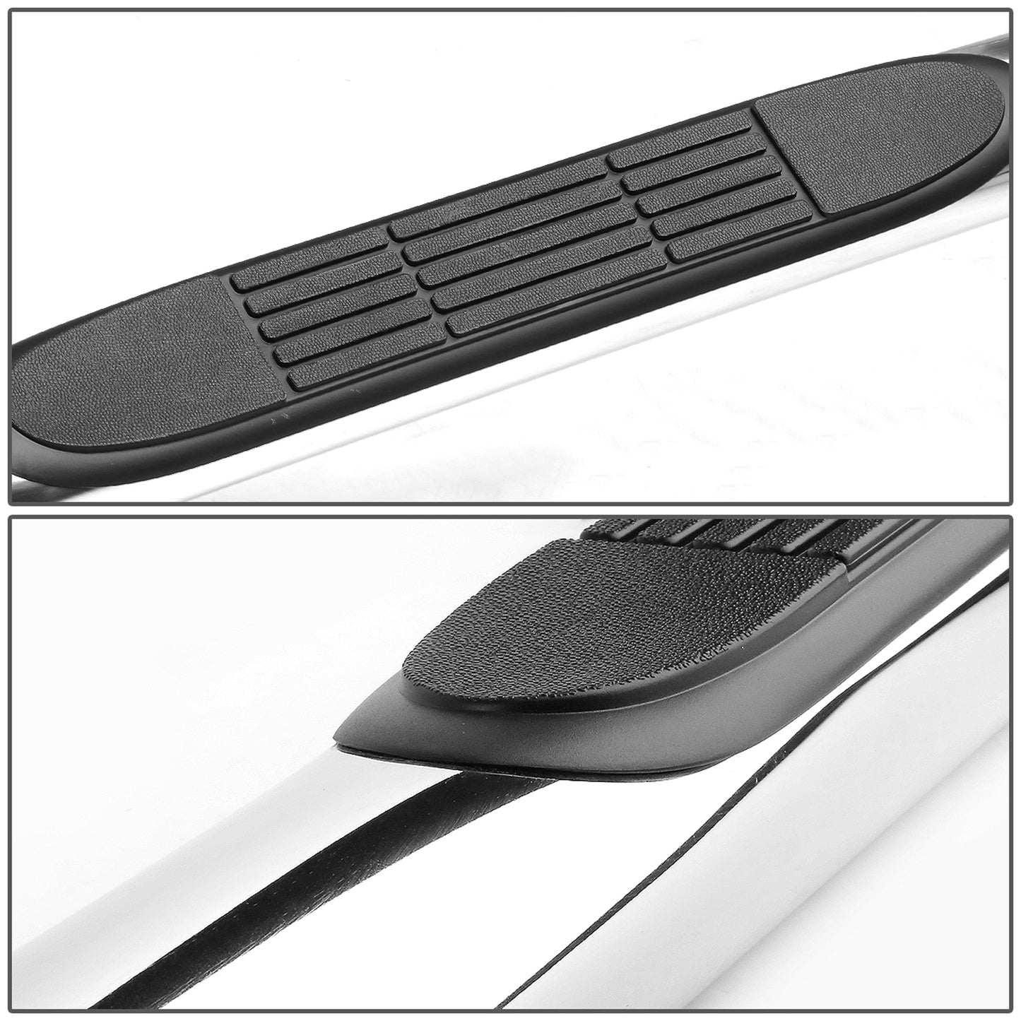 ESTRIBOS 3" - ROUND - 90 DEG - 09-10 RAM 1500 / 2010 DODGE RAM 2500, 3500 / 11-15 RAM 1500, 2500, 3500 - REGULAR CAB - SILVER
