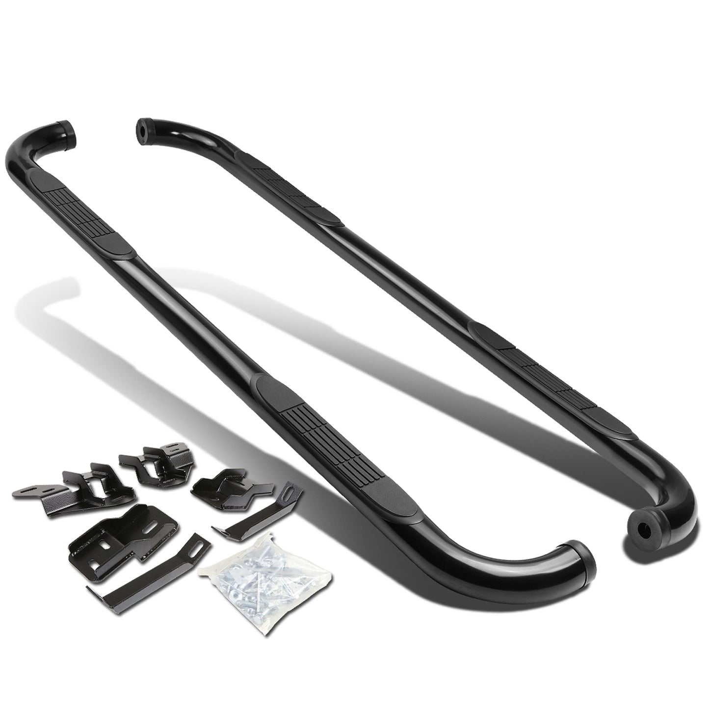 ESTRIBOS 3" - ROUND - 90 DEG - 09-10 RAM 1500 / 2010 DODGE RAM 2500, 3500 / 11-15 RAM 1500, 2500, 3500 - QUAD CAB - BLACK