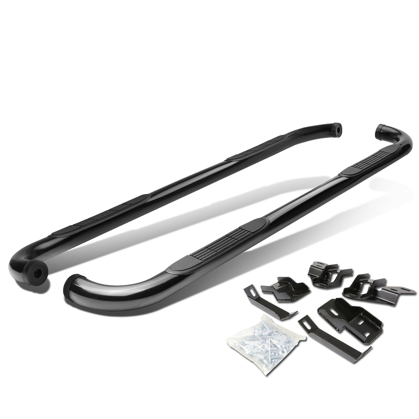 ESTRIBOS 3" - ROUND - 90 DEG - 09-10 RAM 1500 / 2010 DODGE RAM 2500, 3500 / 11-15 RAM 1500, 2500, 3500 - QUAD CAB - BLACK