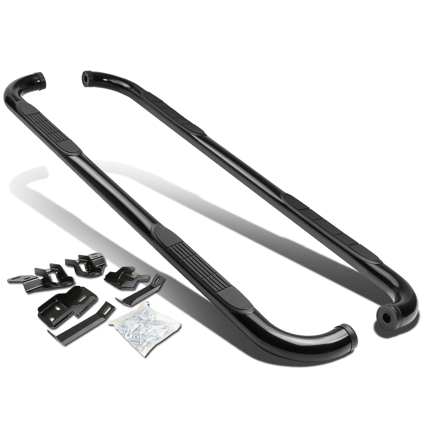 ESTRIBOS 3" - ROUND - 90 DEG - 09-10 RAM 1500 / 2010 DODGE RAM 2500, 3500 / 11-15 RAM 1500, 2500, 3500 - CREW CAB - BLACK