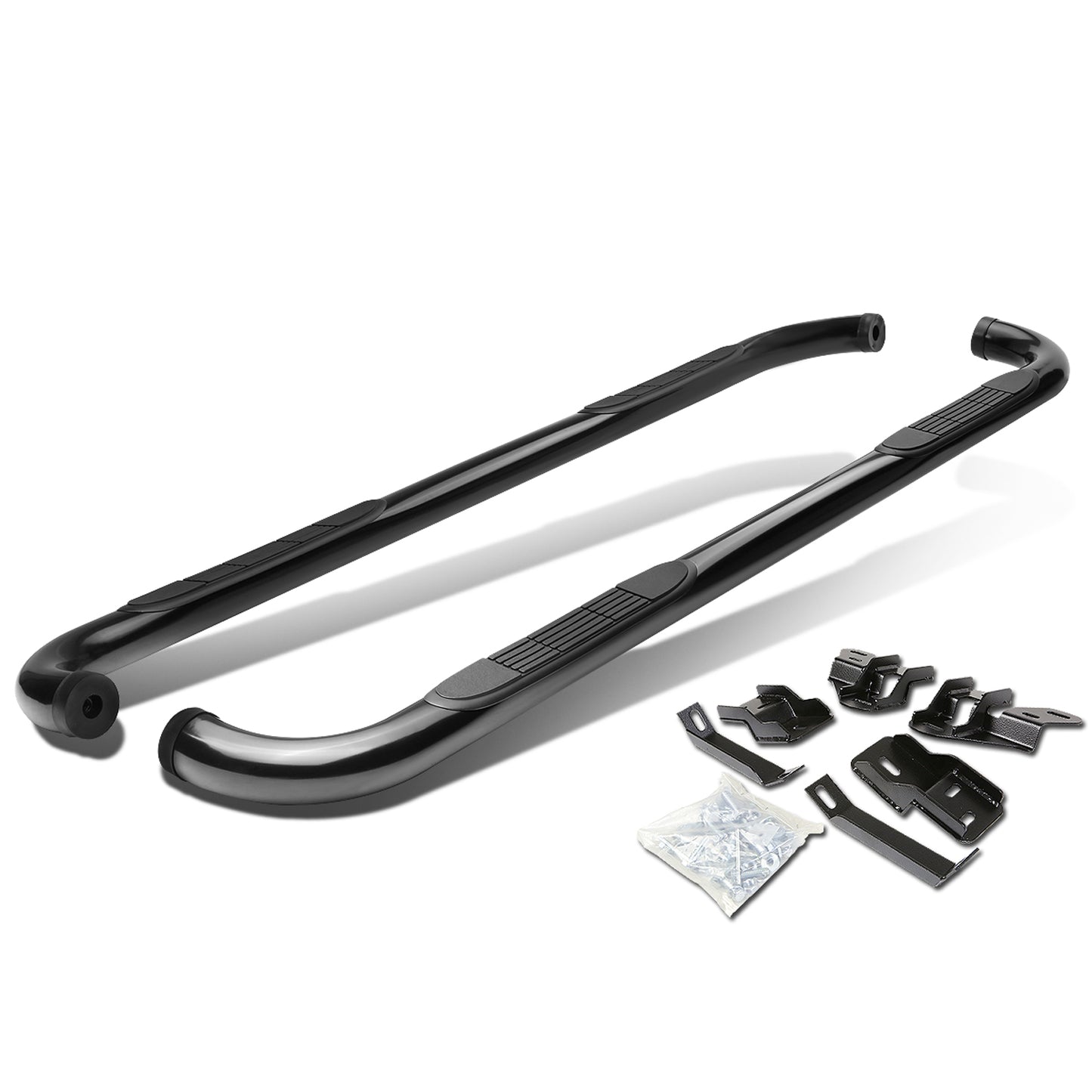 ESTRIBOS 3" - ROUND - 90 DEG - 09-10 RAM 1500 / 2010 DODGE RAM 2500, 3500 / 11-15 RAM 1500, 2500, 3500 - CREW CAB - BLACK