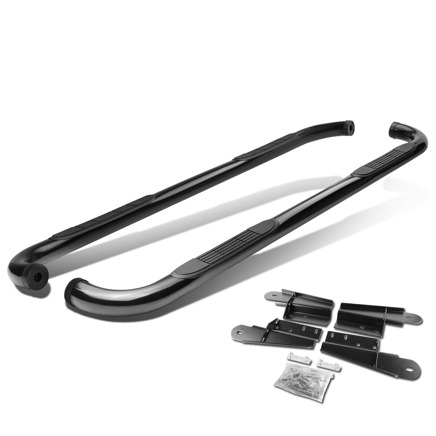 ESTRIBOS 3" - ROUND - 90 DEG - 04-08 FORD F-150 - EXTENDED CAB - BLACK