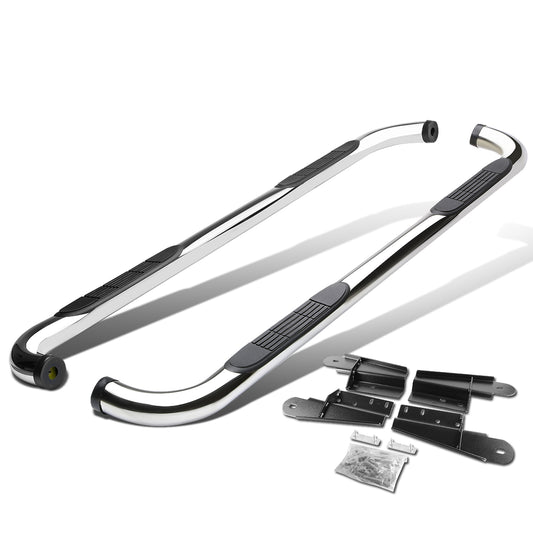 ESTRIBOS 3" - ROUND - 90 DEG - 04-08 FORD F-150 - EXTENDED CAB - SILVER