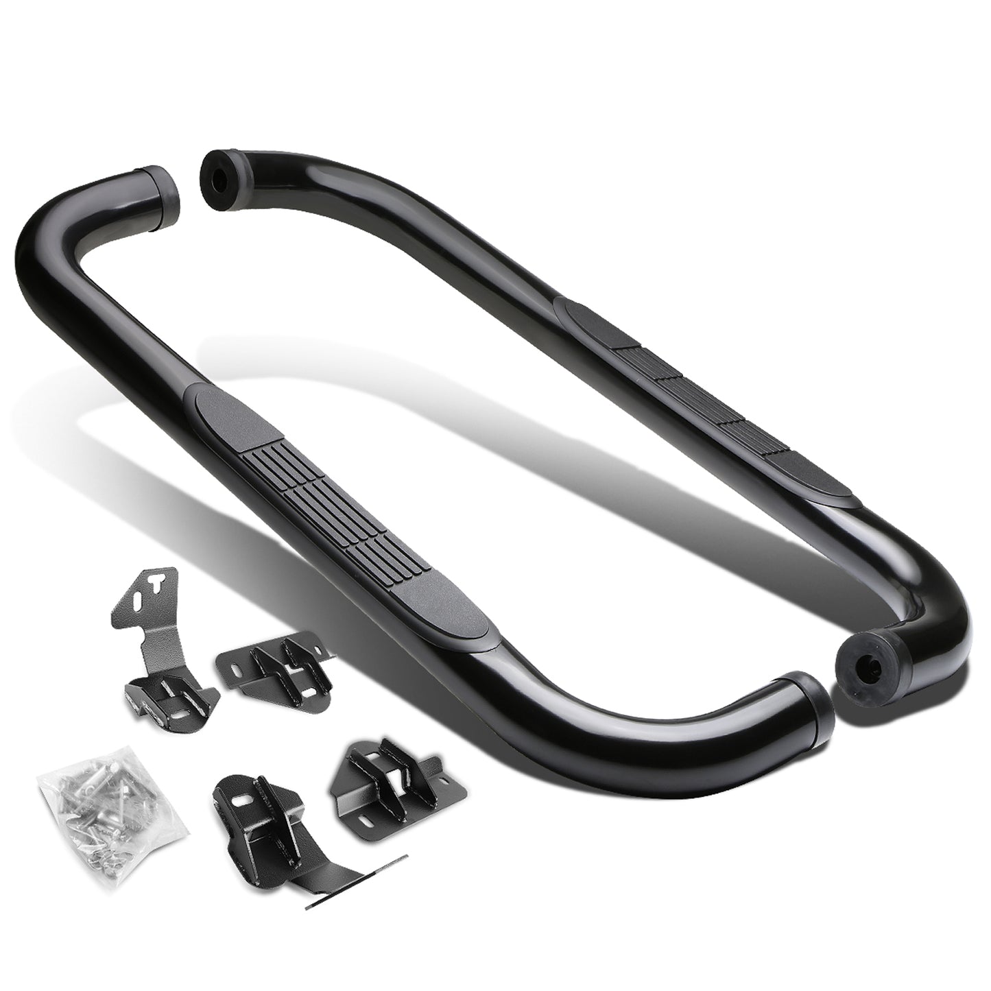 ESTRIBOS 3" - ROUND - 90 DEG - 09-14 FORD F-150 - REGULAR CAB - BLACK