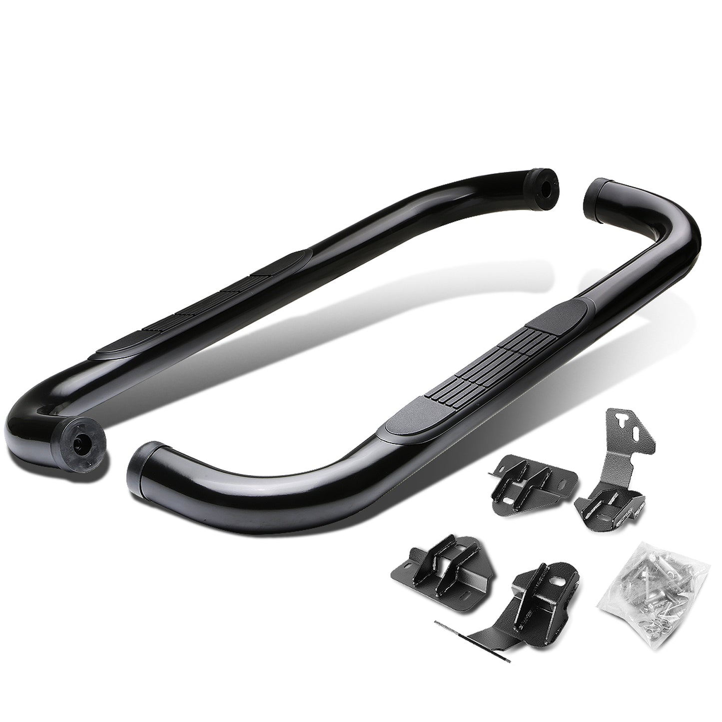 ESTRIBOS 3" - ROUND - 90 DEG - 09-14 FORD F-150 - REGULAR CAB - BLACK