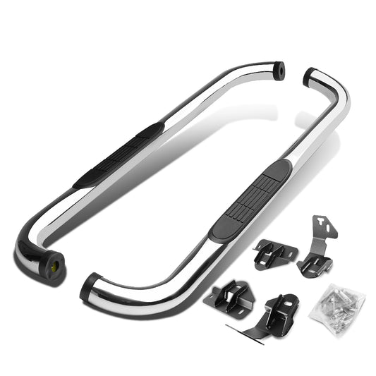 ESTRIBOS 3" - ROUND - 90 DEG - 09-14 FORD F-150 - REGULAR CAB - SILVER