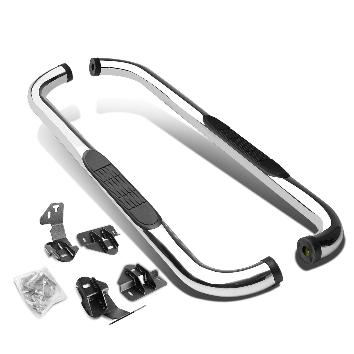 ESTRIBOS 3" - ROUND - 90 DEG - 09-14 FORD F-150 - REGULAR CAB - SILVER