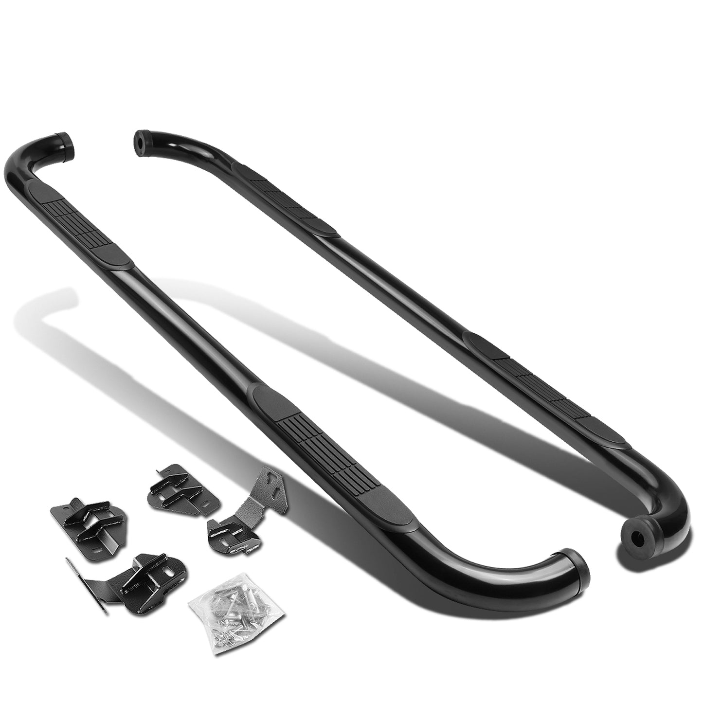 ESTRIBOS 3" - ROUND - 90 DEG - 09-14 FORD F-150 - SUPER CAB - BLACK
