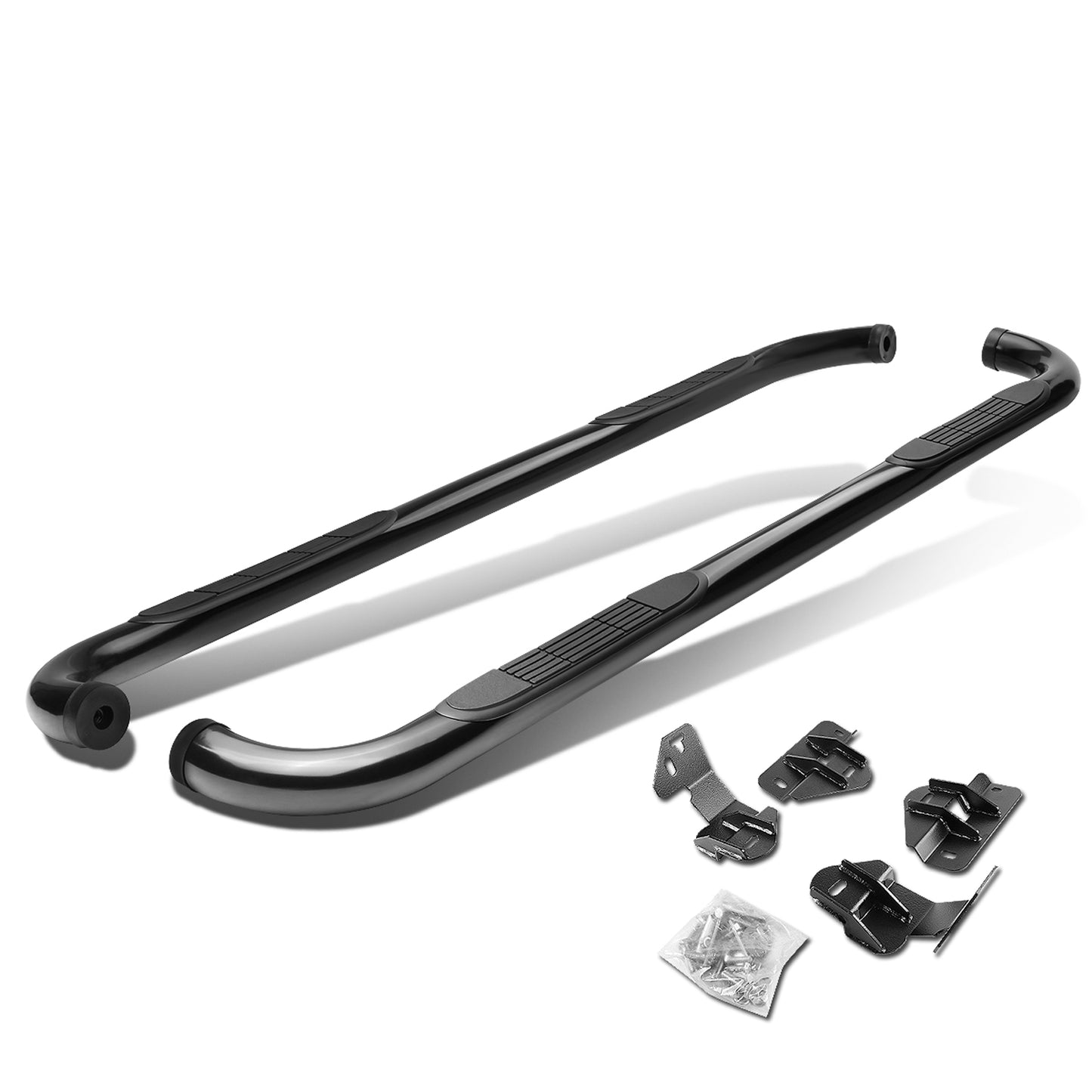ESTRIBOS 3" - ROUND - 90 DEG - 09-14 FORD F-150 - SUPER CAB - BLACK