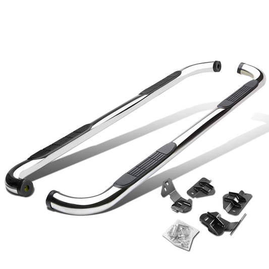 ESTRIBOS 3" - ROUND - 90 DEG - 09-14 FORD F-150 - SUPER CAB - SILVER