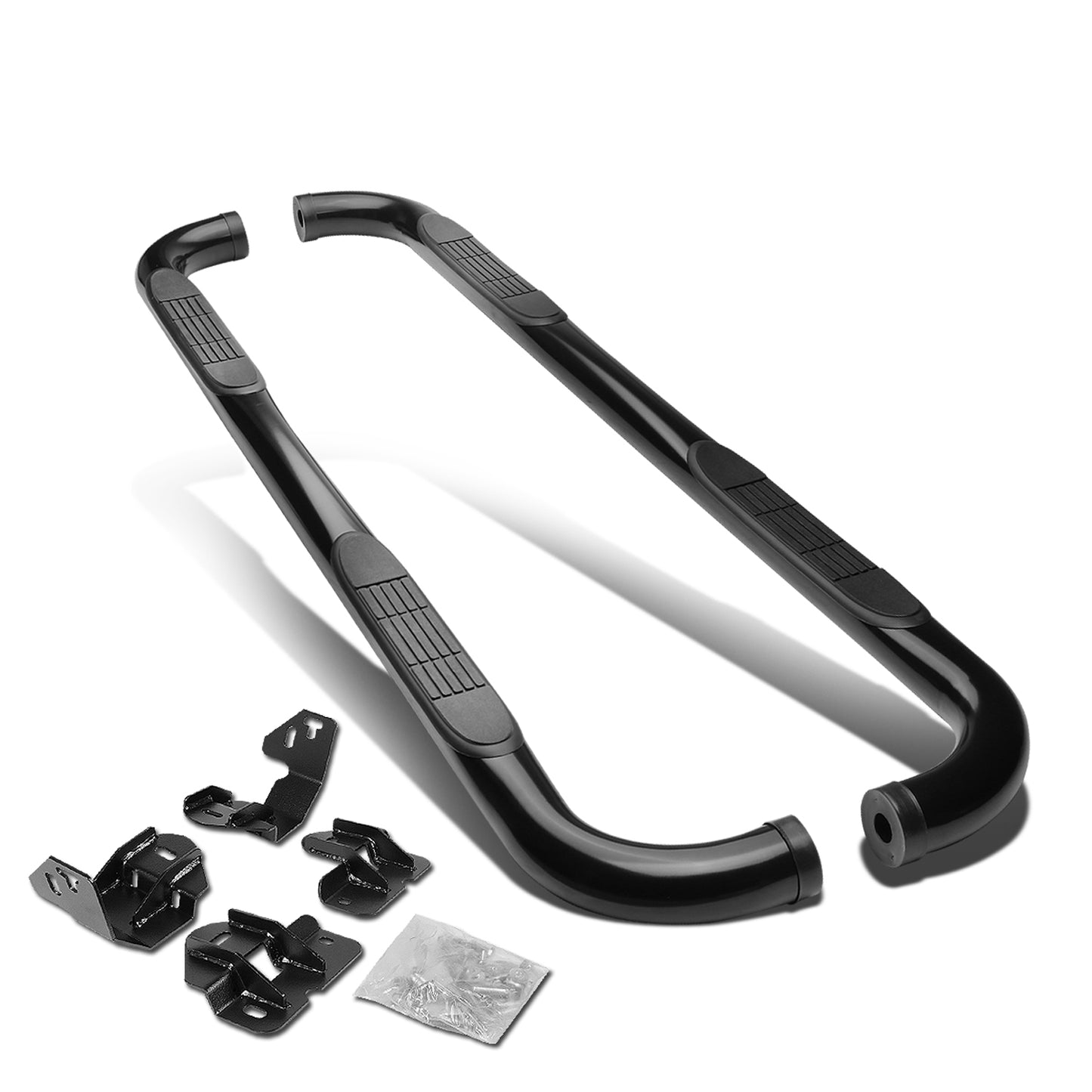 ESTRIBOS 3" - ROUND - 90 DEG - 09-14 FORD F-150 - SUPER CREW - BLACK