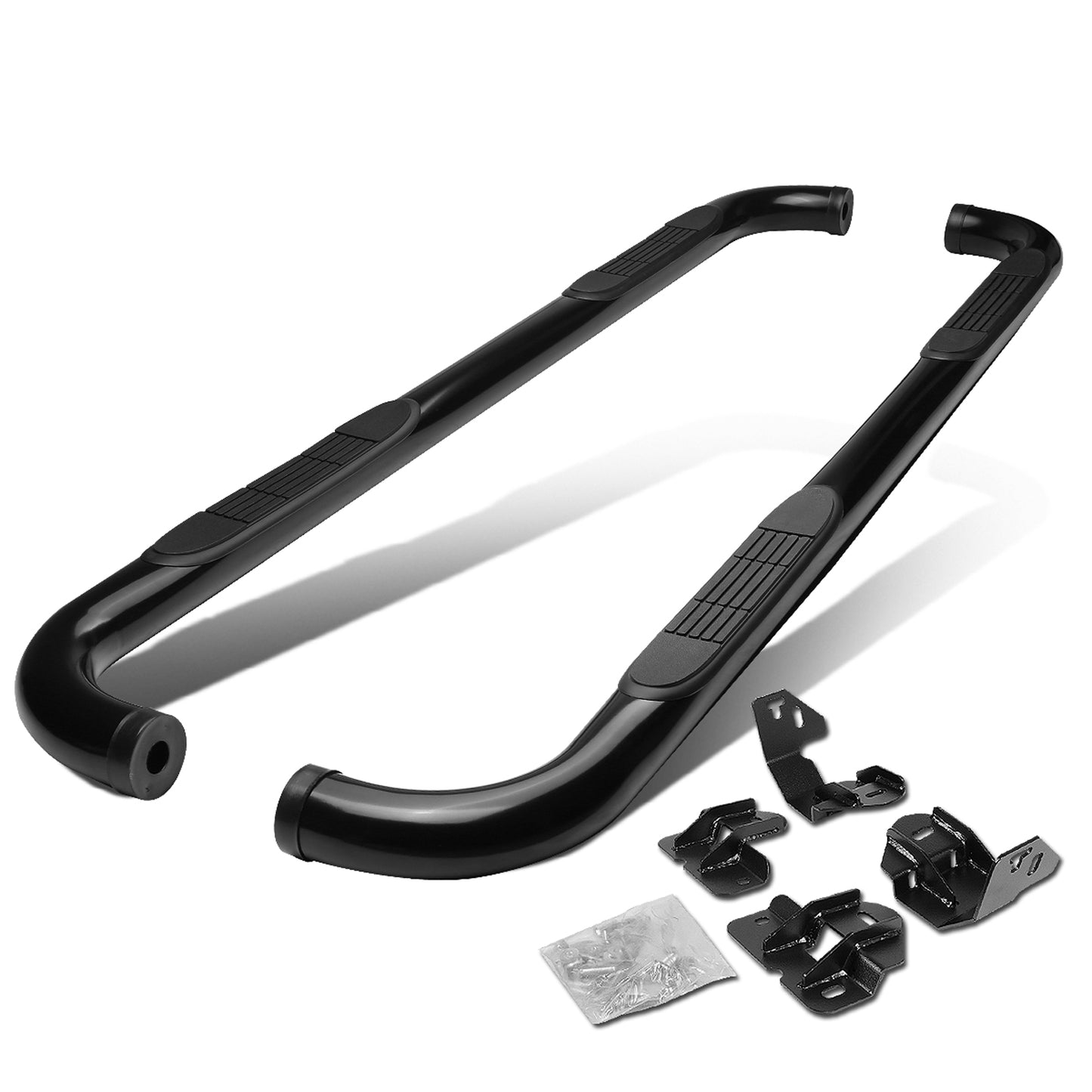 ESTRIBOS 3" - ROUND - 90 DEG - 09-14 FORD F-150 - SUPER CREW - BLACK