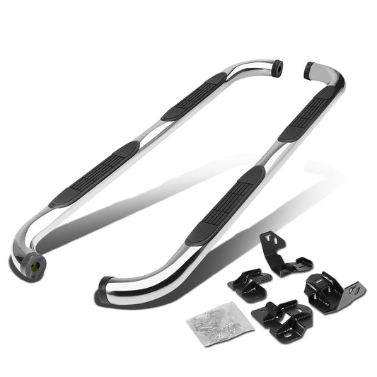 ESTRIBOS 3" - ROUND - 90 DEG - 09-14 FORD F-150 - SUPER CREW - SILVER