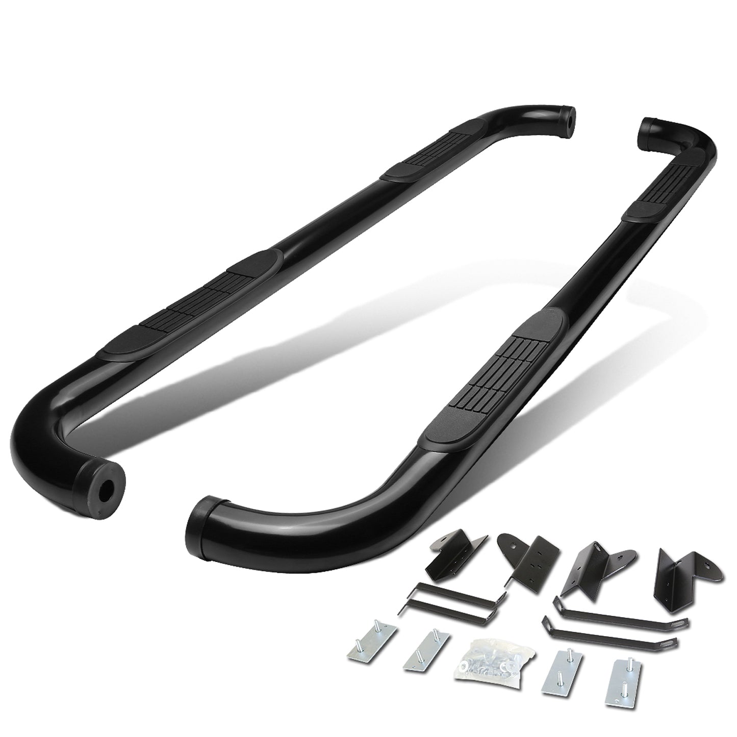 ESTRIBOS 3" - ROUND - 90 DEG - 01-03 FORD F-150 - SUPER CREW - BLACK