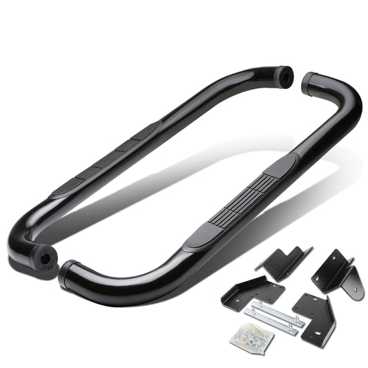 ESTRIBOS 3" - ROUND - 90 DEG - 99-16 FORD F-250, F-350 SUPER DUTY - REGULAR CAB - BLACK