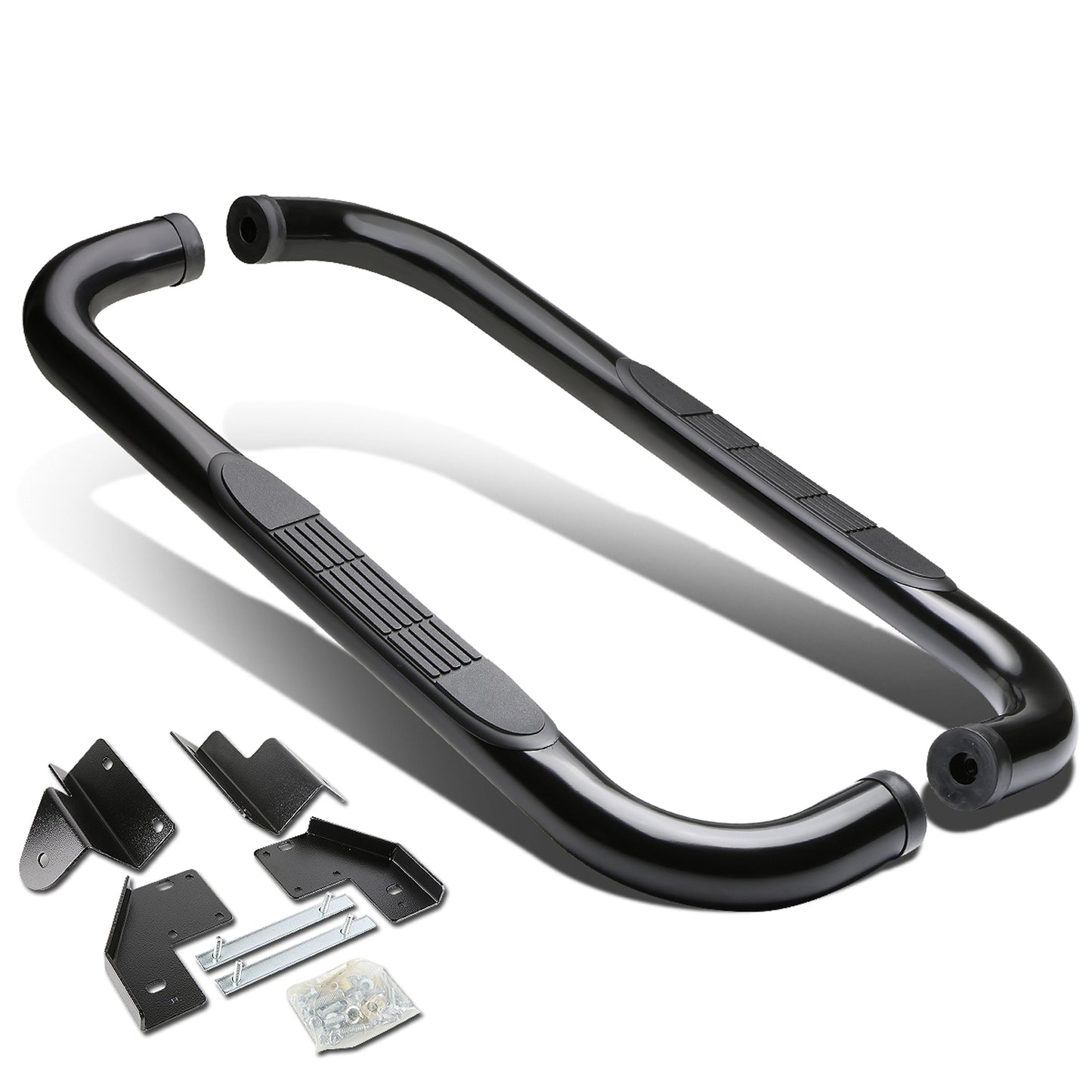 ESTRIBOS 3" - ROUND - 90 DEG - 99-16 FORD F-250, F-350 SUPER DUTY - REGULAR CAB - BLACK