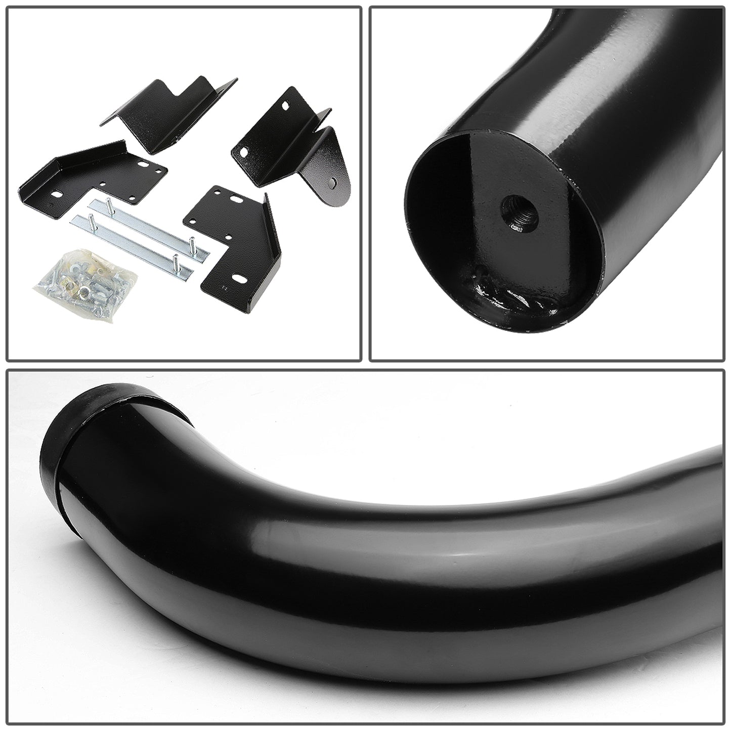 ESTRIBOS 3" - ROUND - 90 DEG - 99-16 FORD F-250, F-350 SUPER DUTY - REGULAR CAB - BLACK