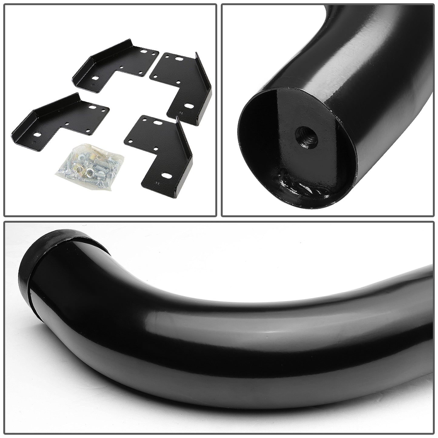 ESTRIBOS 3" - ROUND - 90 DEG - 99-16 FORD F-250, F-350 SUPER DUTY - SUPER CAB - BLACK
