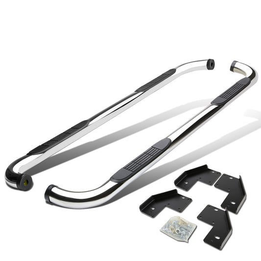 ESTRIBOS 3" - ROUND - 90 DEG - 99-16 FORD F-250, F-350 SUPER DUTY - SUPER CAB - SILVER