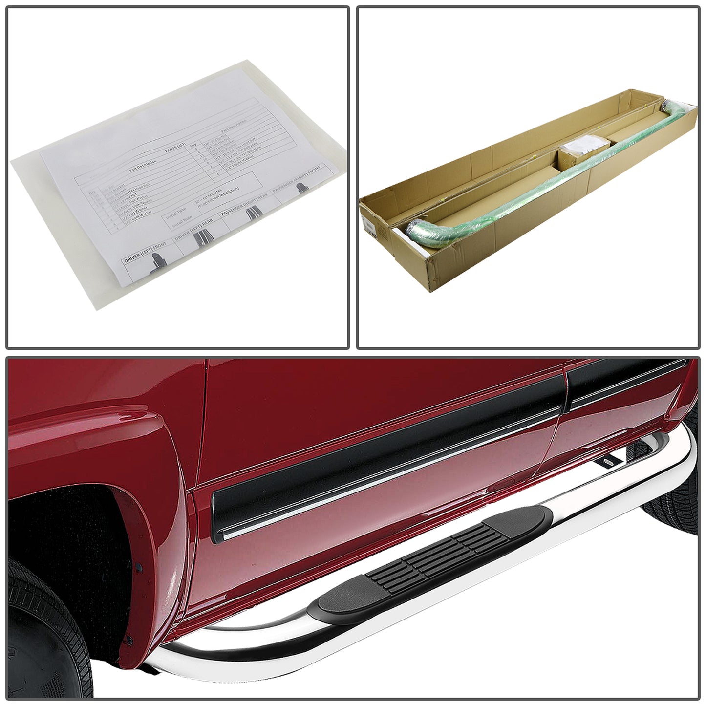 ESTRIBOS 3" - ROUND - 90 DEG - 87-06 JEEP WRANGLER - CHROME