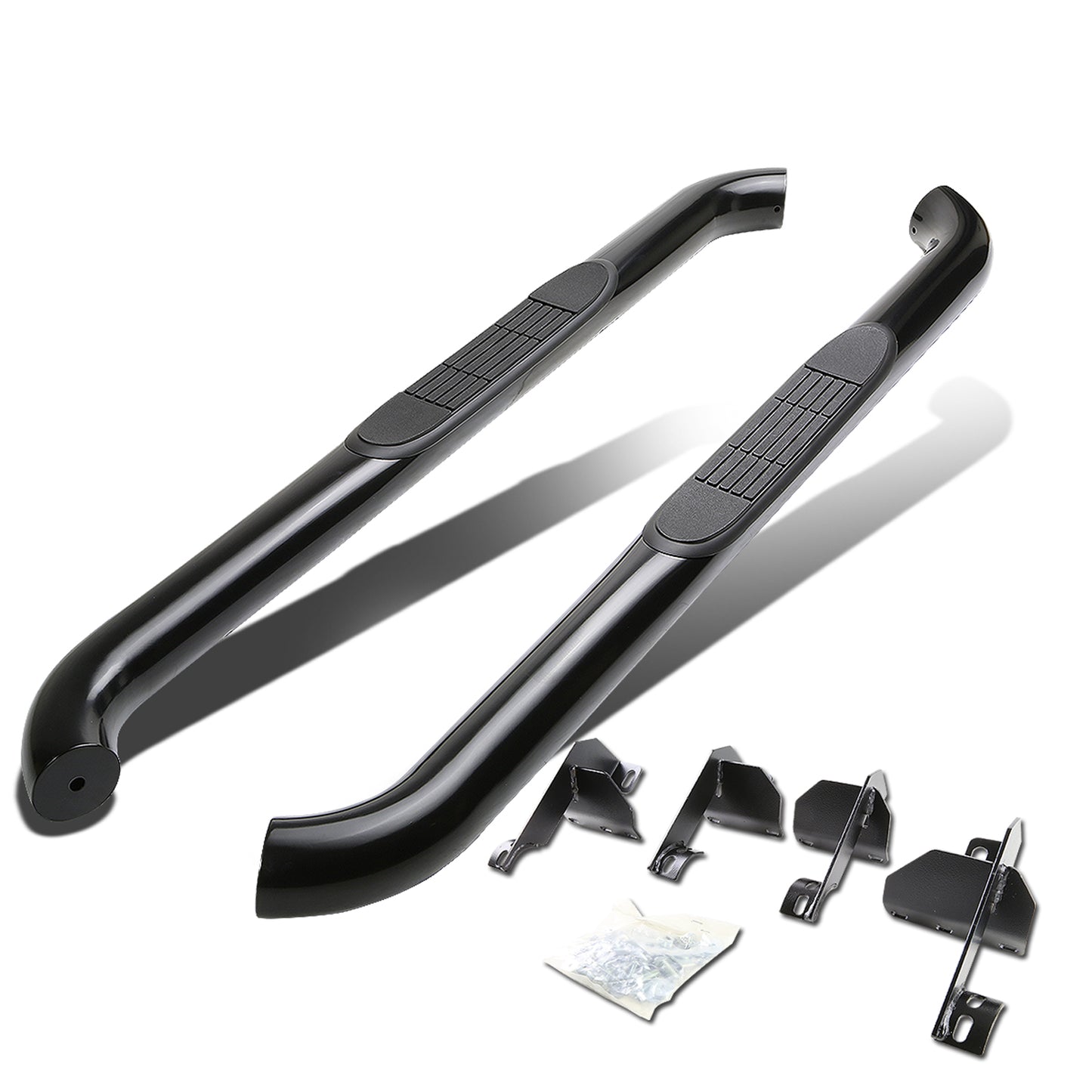 ESTRIBOS 3" - ROUND - 45 DEG - 07-16 JEEP WRANGLER 2-DOOR - BLACK