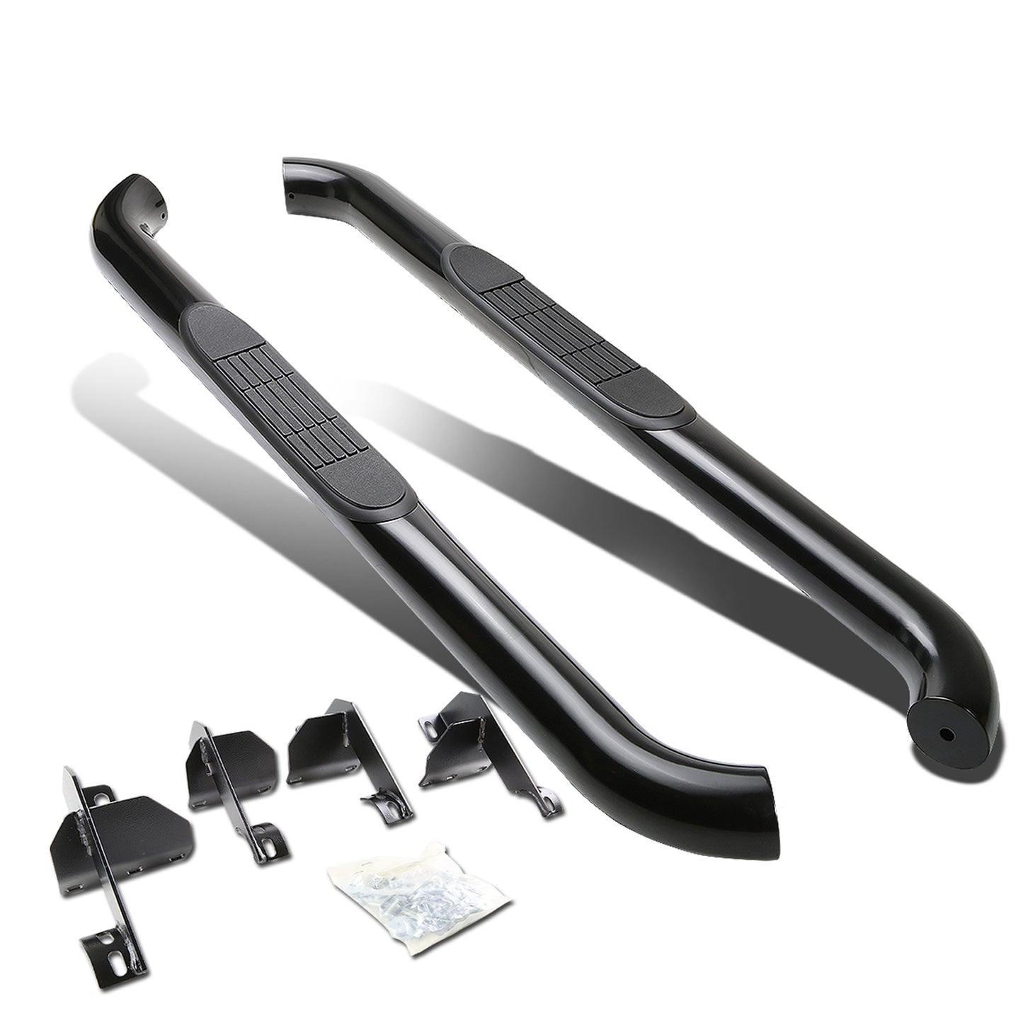 ESTRIBOS 3" - ROUND - 45 DEG - 07-16 JEEP WRANGLER 2-DOOR - BLACK