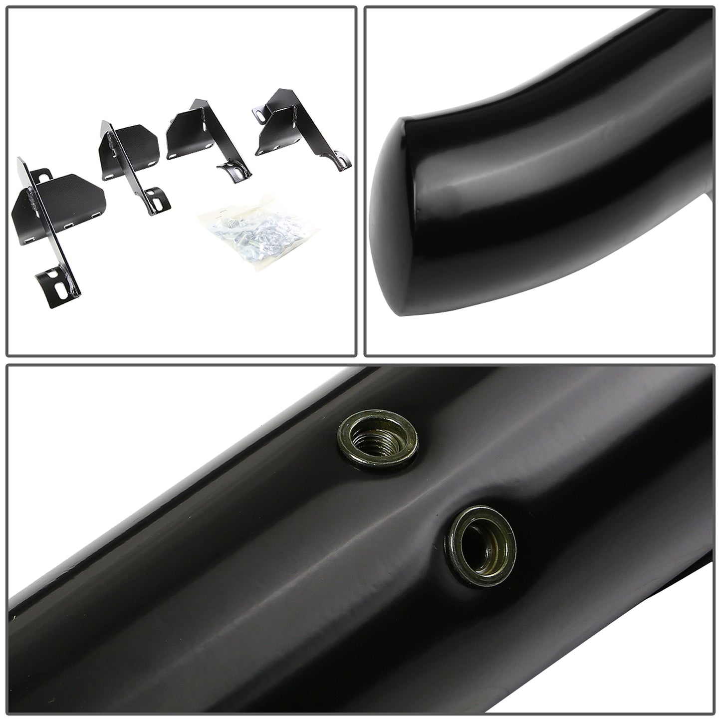 ESTRIBOS 3" - ROUND - 45 DEG - 07-16 JEEP WRANGLER 2-DOOR - BLACK
