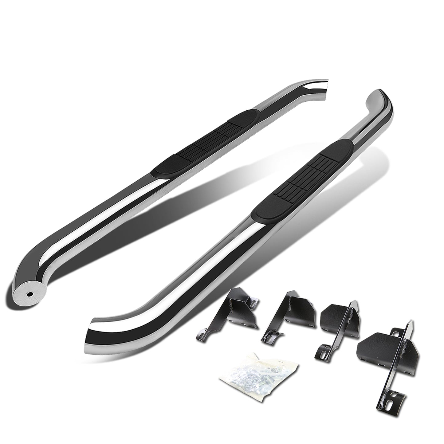 ESTRIBOS 3" - ROUND - 45 DEG - 07-17 JEEP WRANGLER 2-DR / 2018 WRANGLER JK 2-DR - CHROME
