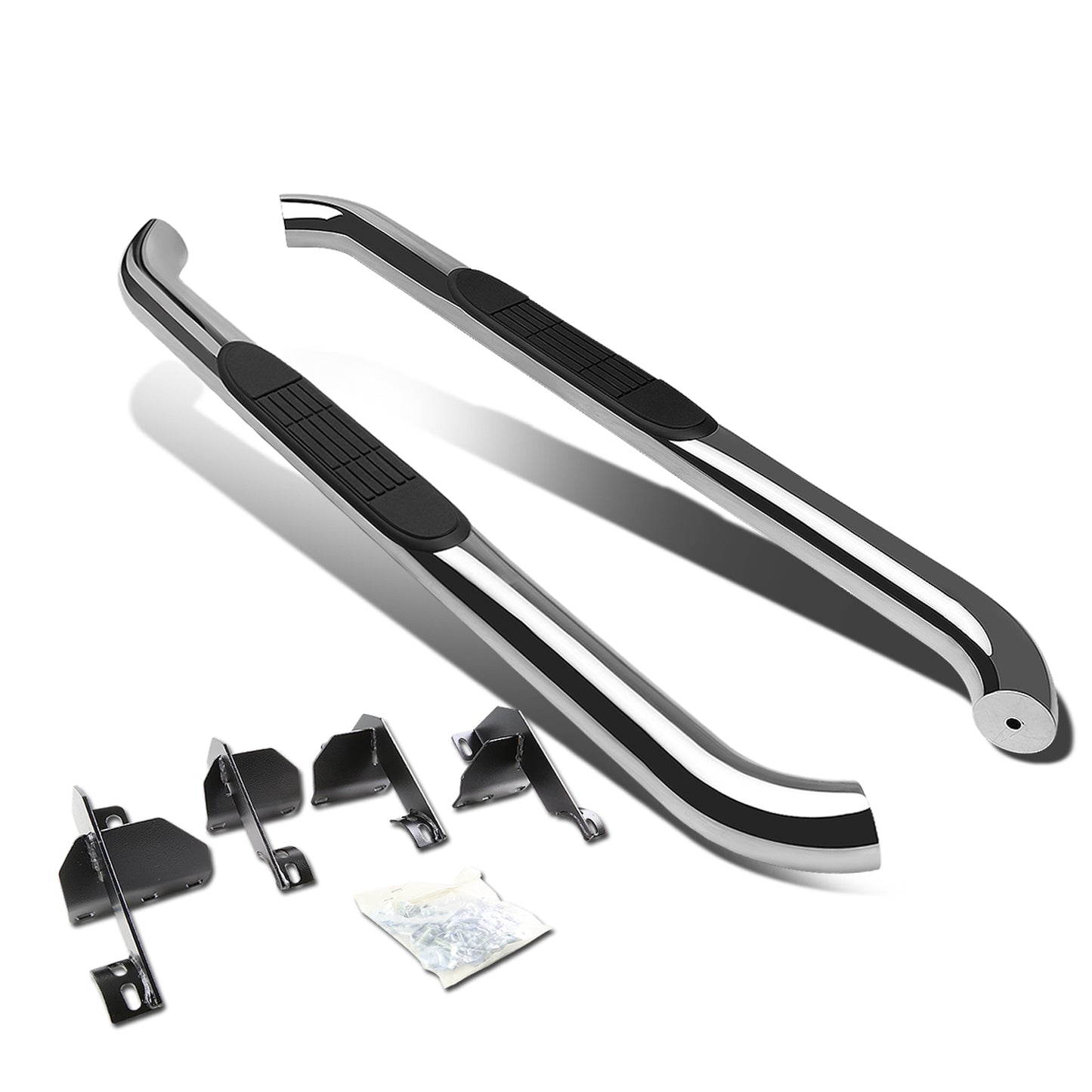 ESTRIBOS 3" - ROUND - 45 DEG - 07-17 JEEP WRANGLER 2-DR / 2018 WRANGLER JK 2-DR - CHROME