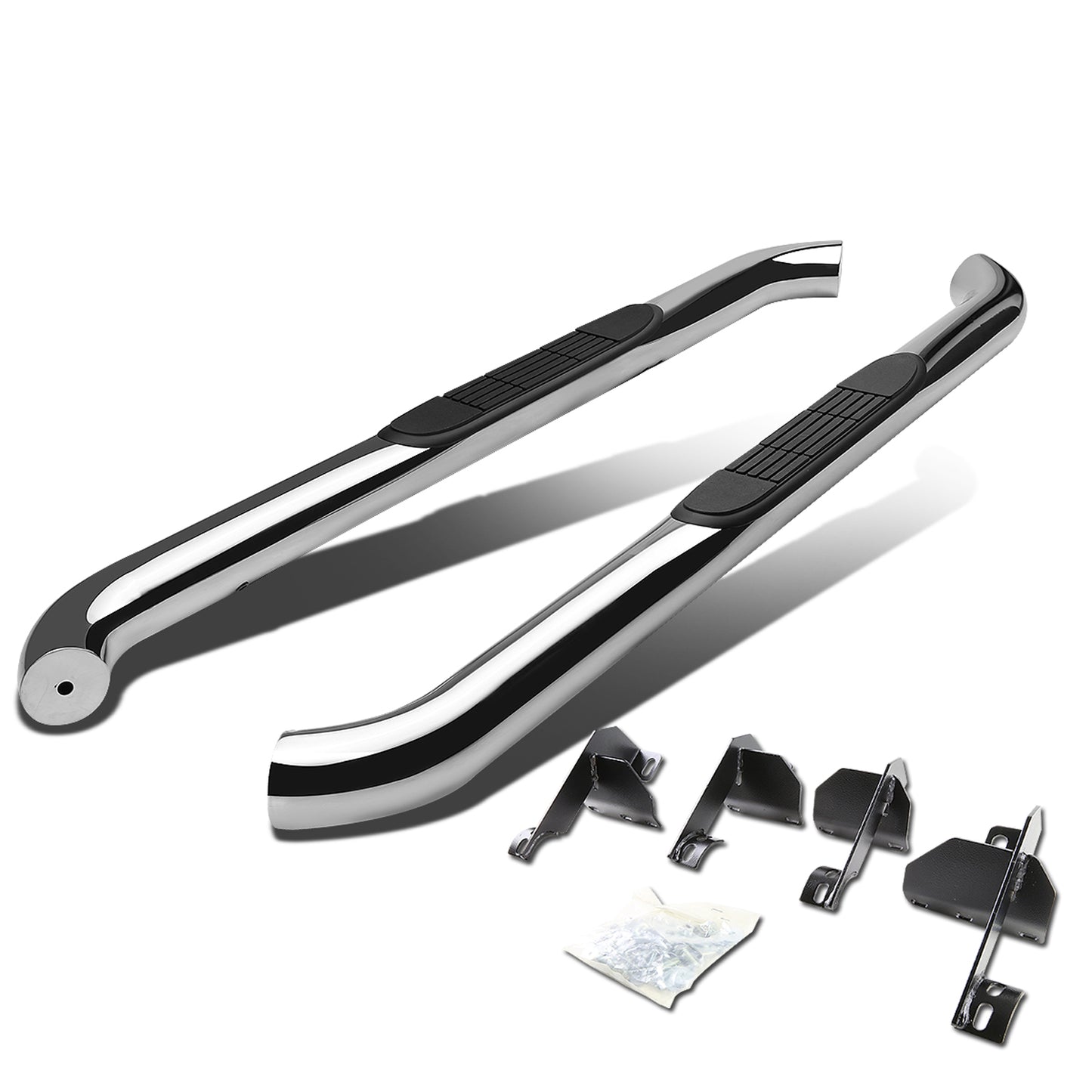ESTRIBOS 3" - ROUND - 45 DEG - 07-17 JEEP WRANGLER 2-DR / 2018 WRANGLER JK 2-DR - CHROME