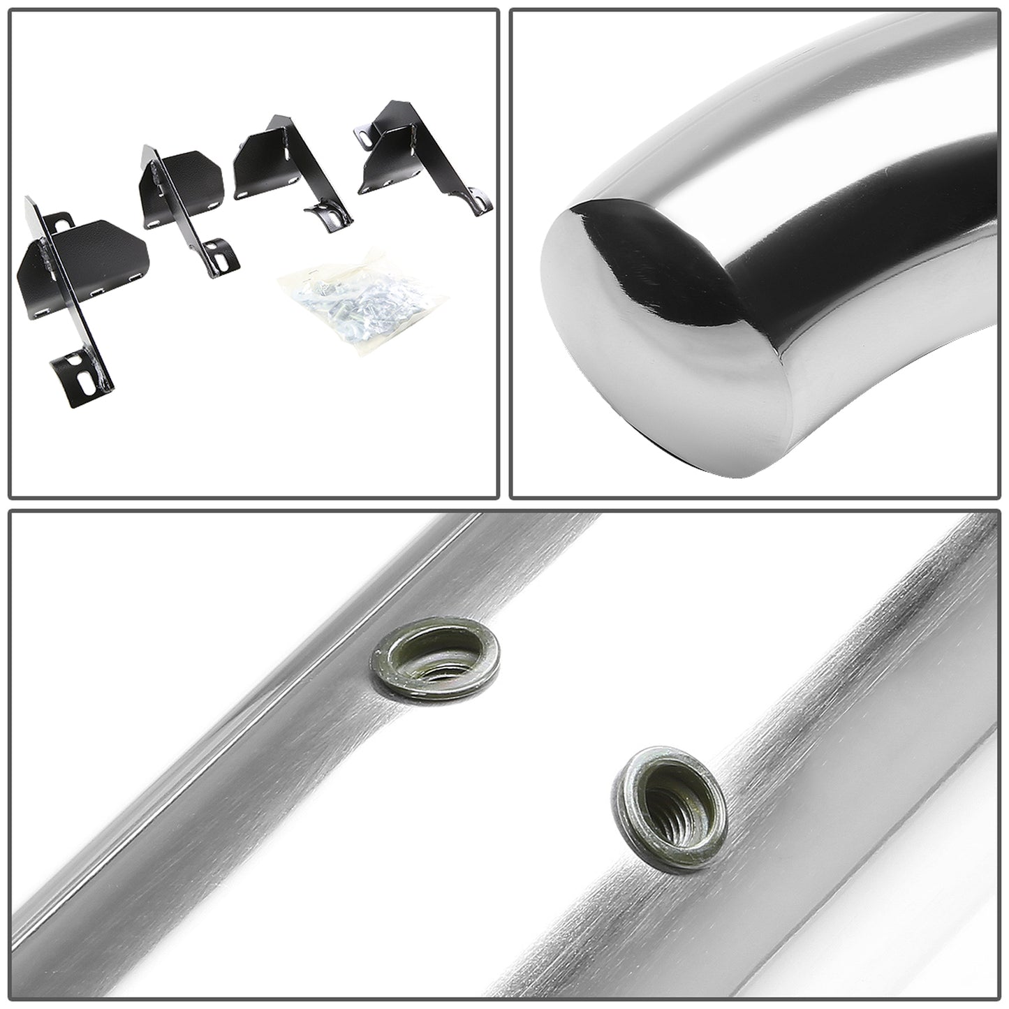 ESTRIBOS 3" - ROUND - 45 DEG - 07-17 JEEP WRANGLER 2-DR / 2018 WRANGLER JK 2-DR - CHROME