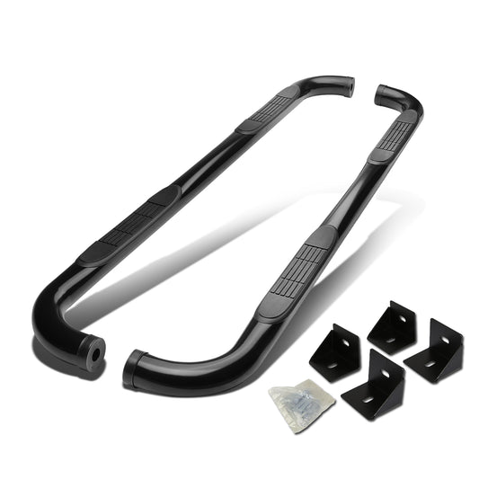 ESTRIBOS 3" - ROUND - 90 DEG - 07-16 JEEP WRANGLER 4-DOOR - BLACK