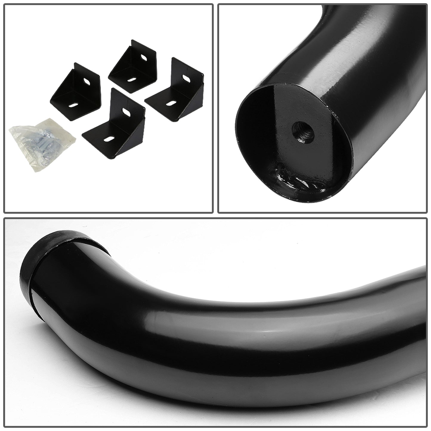 ESTRIBOS 3" - ROUND - 90 DEG - 07-16 JEEP WRANGLER 4-DOOR - BLACK