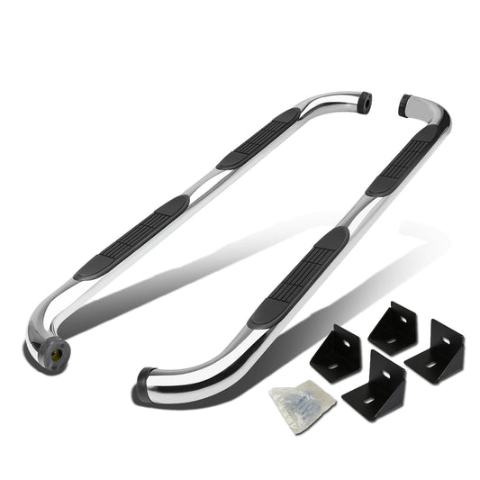 ESTRIBOS 3" - ROUND - 90 DEG - 07-16 JEEP WRANGLER 4DR - SILVER