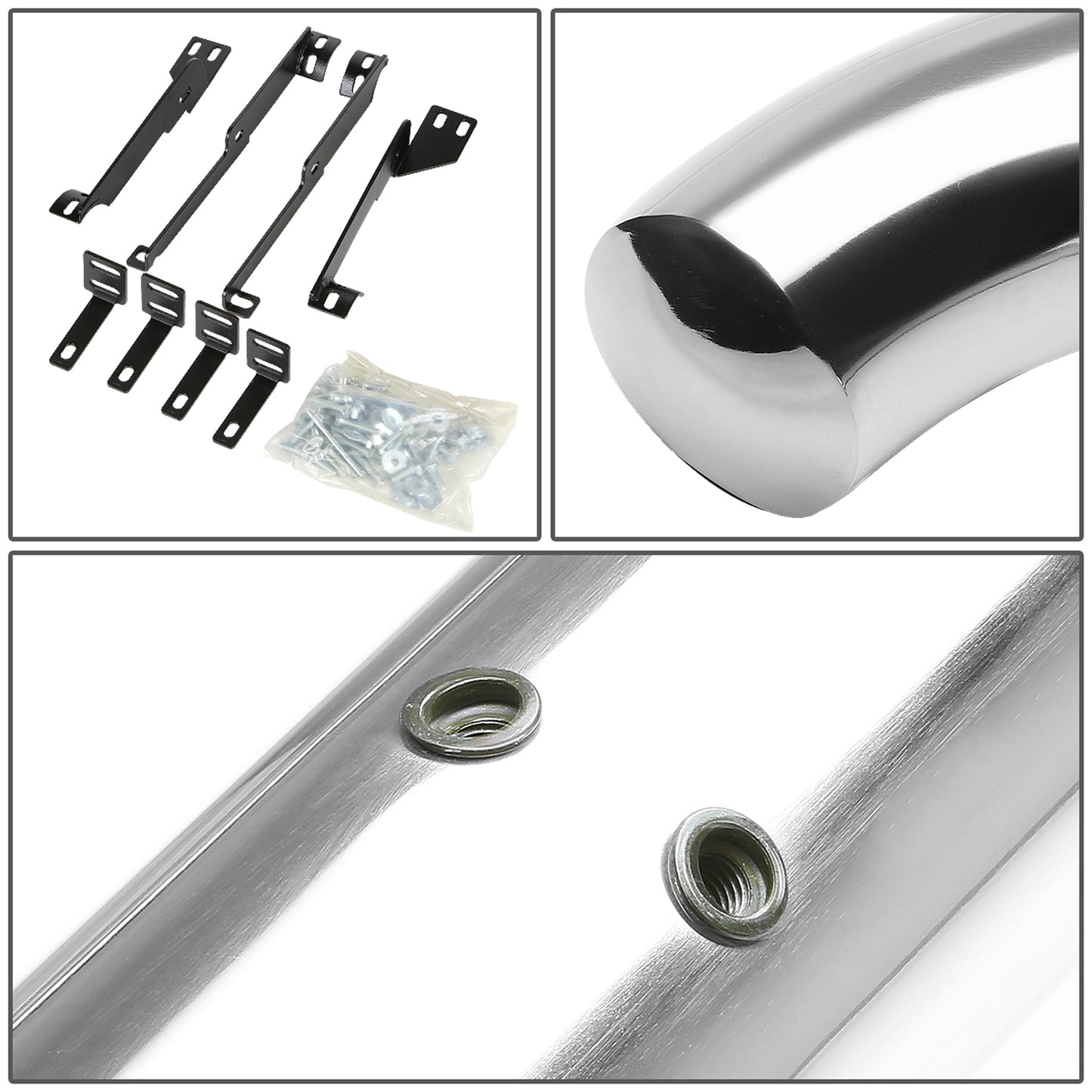 ESTRIBOS 3" - ROUND - 45 DEG - 07-13 ACURA MDX - SILVER