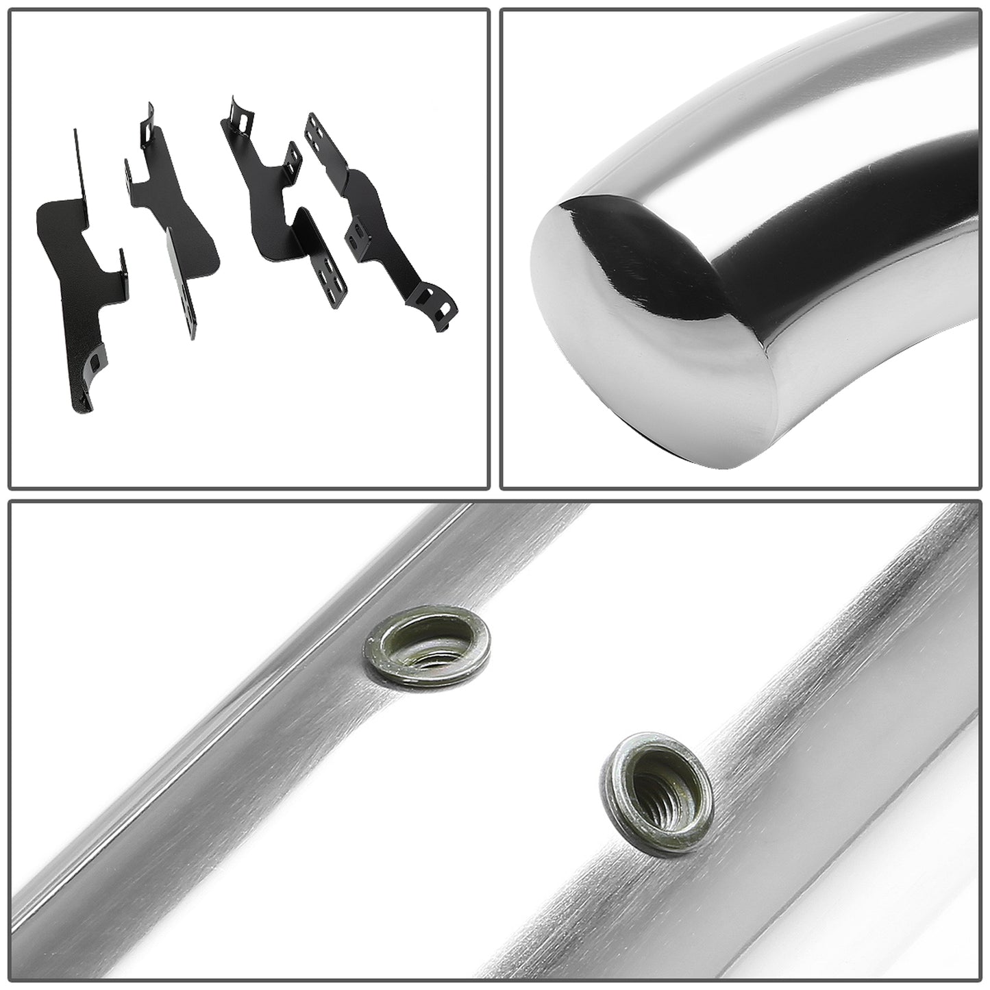 ESTRIBOS 3" - ROUND - 45 DEG - 01-06 ACURA MDX / 03-08 HONDA PILOT - SILVER