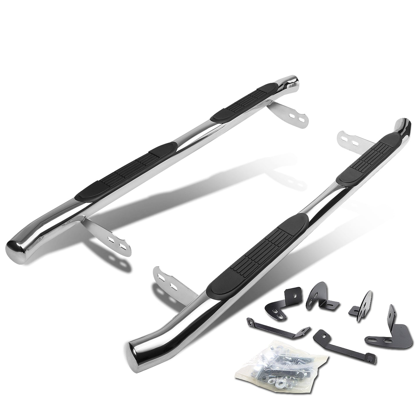 ESTRIBOS 3" - ROUND - 45 DEG - 01-07 TOYOTA HIGHLANDER / 04-06 LEXUS RX330 - SILVER