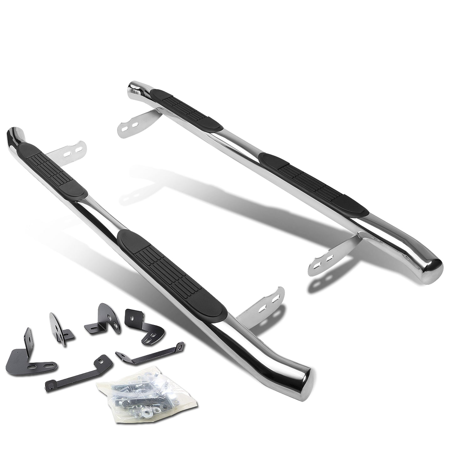 ESTRIBOS 3" - ROUND - 45 DEG - 01-07 TOYOTA HIGHLANDER / 04-06 LEXUS RX330 - SILVER