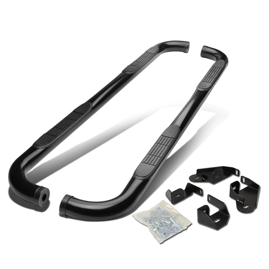 ESTRIBOS 3" - ROUND - 90 DEG - 01-04 TOYOTA TACOMA - DOUBLE CAB - BLACK