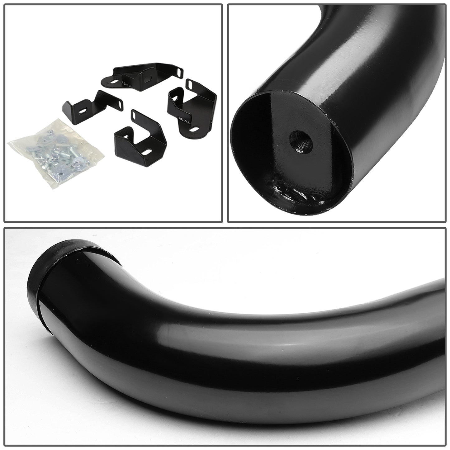 ESTRIBOS 3" - ROUND - 90 DEG - 01-04 TOYOTA TACOMA - DOUBLE CAB - BLACK