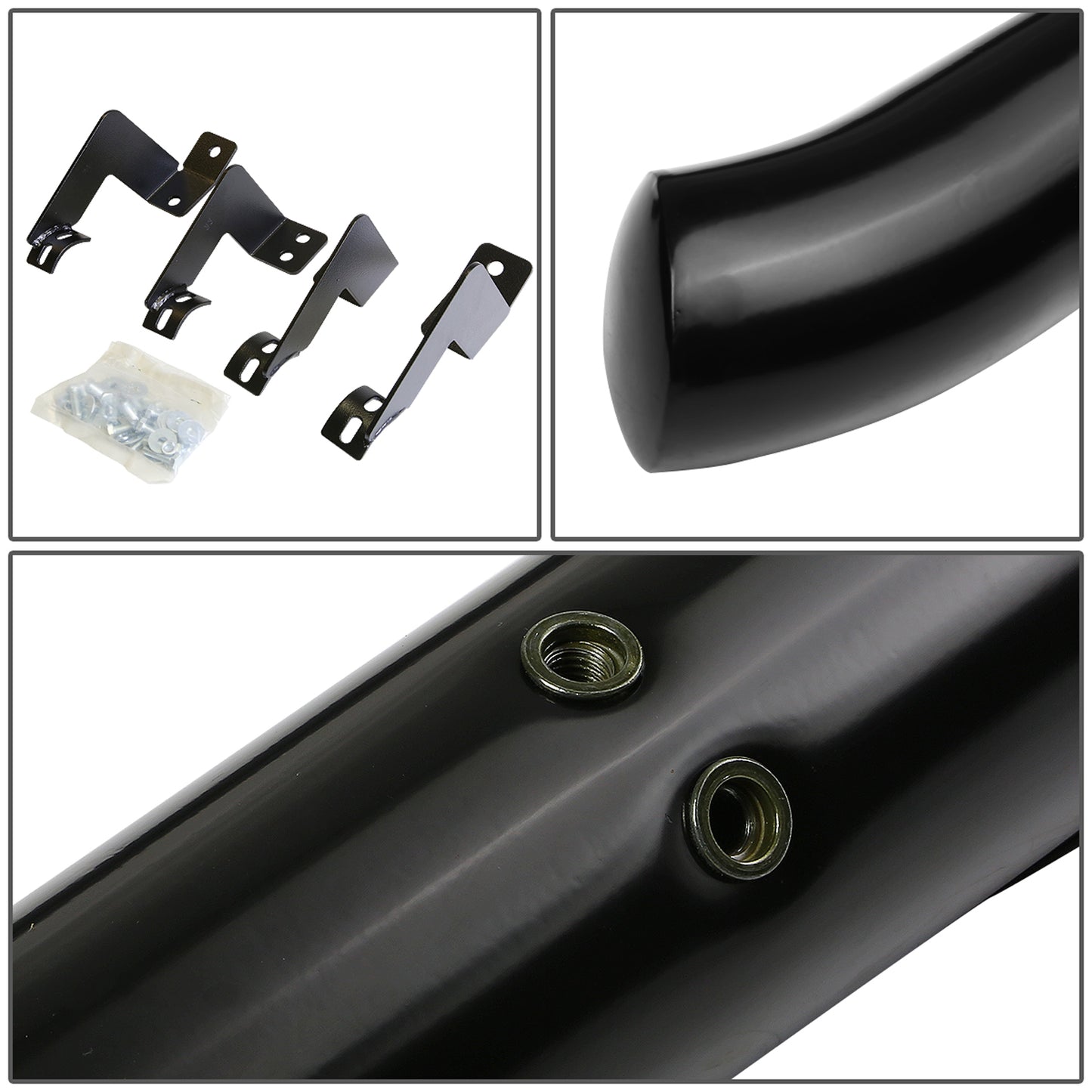 ESTRIBOS 3" - ROUND - 45 DEG - 05-16 TOYOTA TACOMA - EXTENDED CAB - BLACK