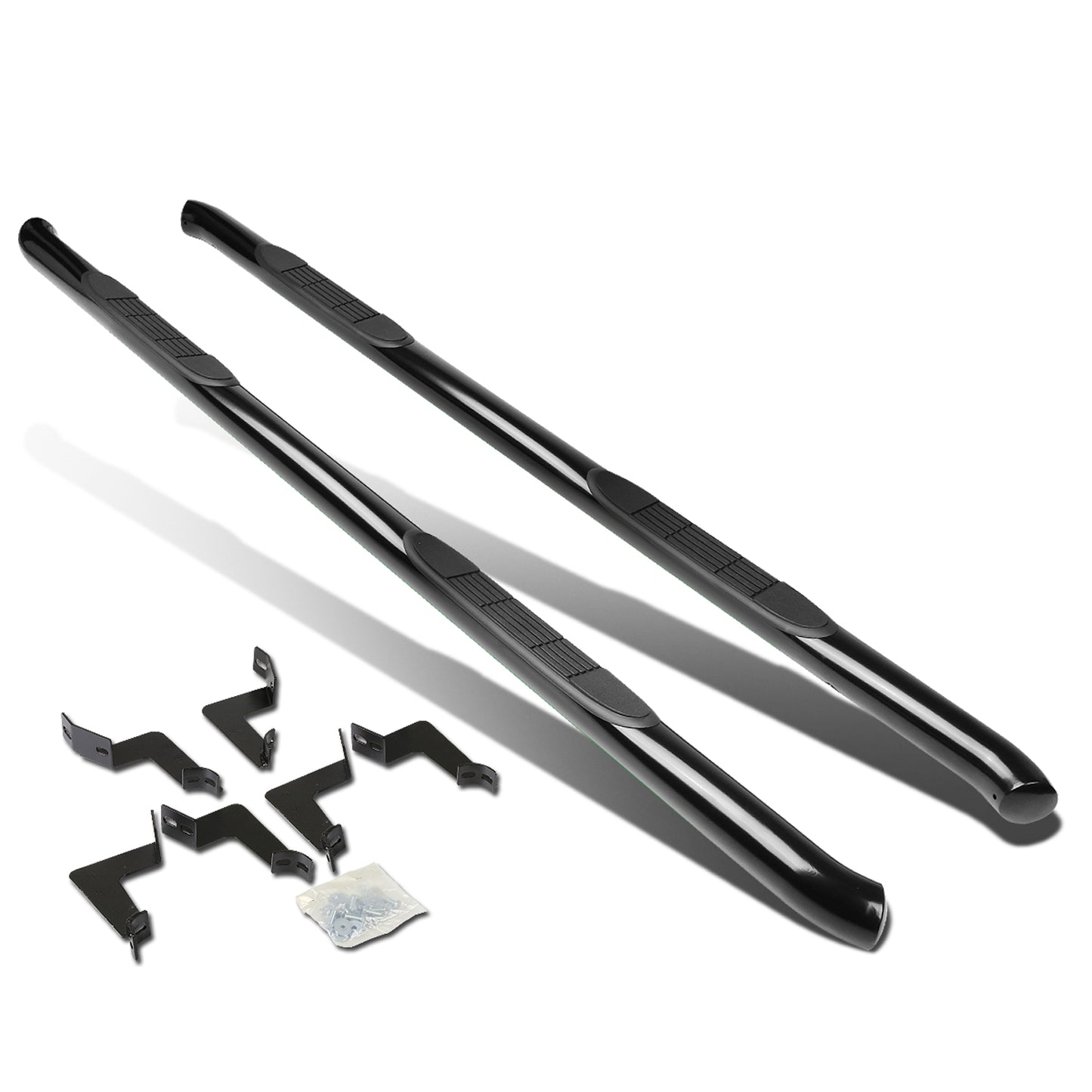 ESTRIBOS 3" - ROUND - 45 DEG - 07-20 TOYOTA TUNDRA - DOUBLE CAB - BLACK