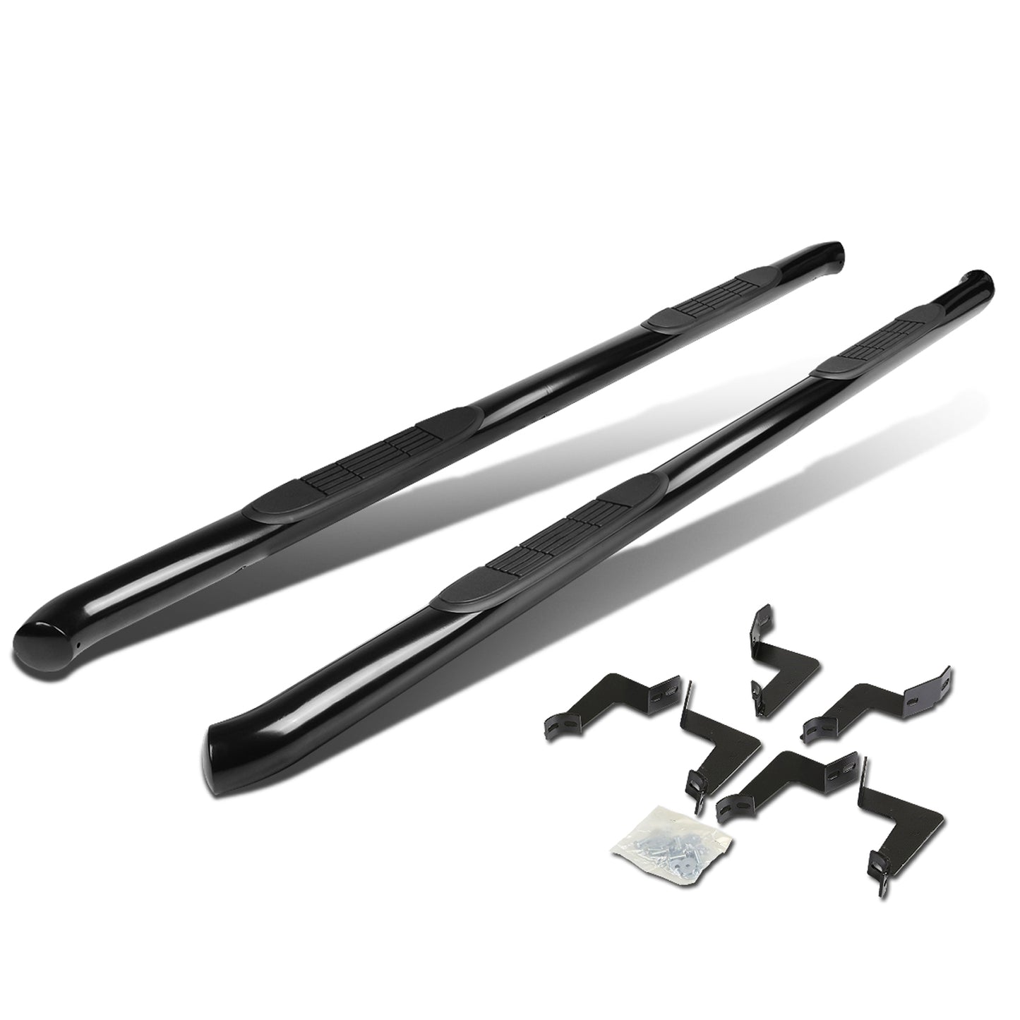 ESTRIBOS 3" - ROUND - 45 DEG - 07-20 TOYOTA TUNDRA - DOUBLE CAB - BLACK