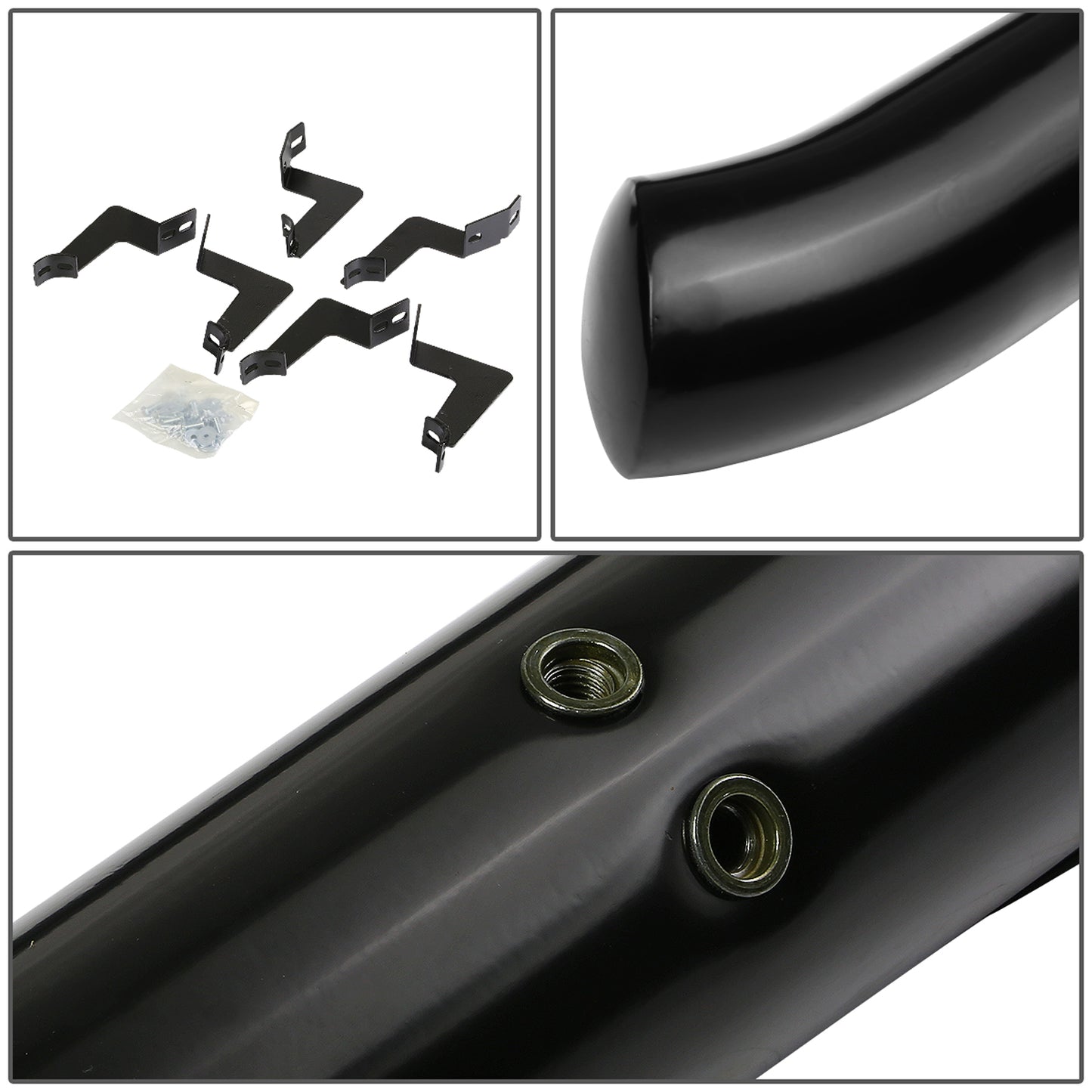 ESTRIBOS 3" - ROUND - 45 DEG - 07-20 TOYOTA TUNDRA - DOUBLE CAB - BLACK